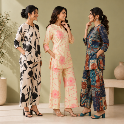 Printed Co-Ord | Casual Ethnic| Cotton Wear (C-4)